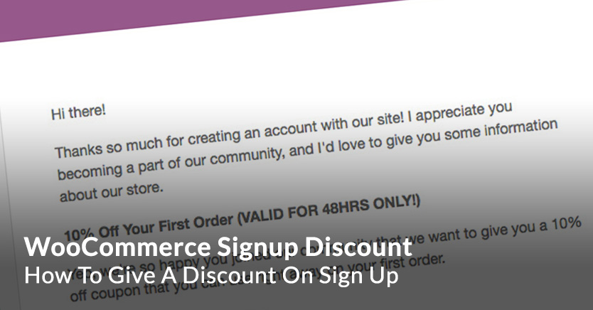 WooCommerce Signup Discount