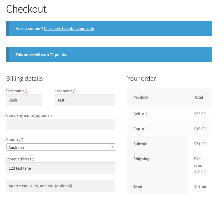 Loyalty Program Message In The WooCommerce Checkout
