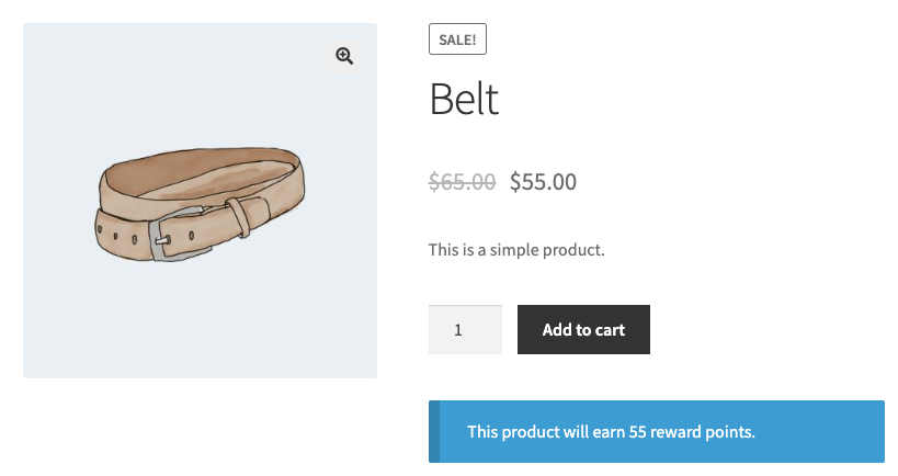 Loyalty Program Message On A WooCommerce Single Product Page