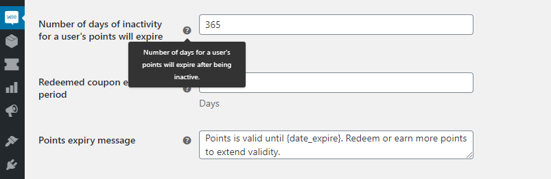 Configuring your reward points expiration date