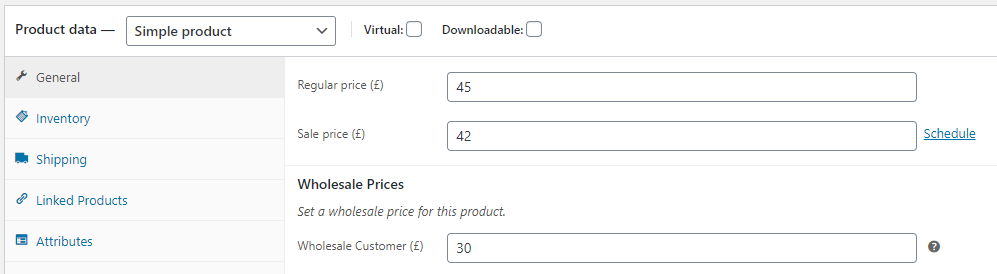 Setting custom wholesale user prices in WooCommerce