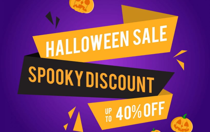 A Halloween sales banner
