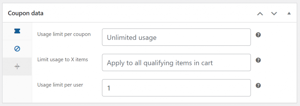 Setting coupon usage limits