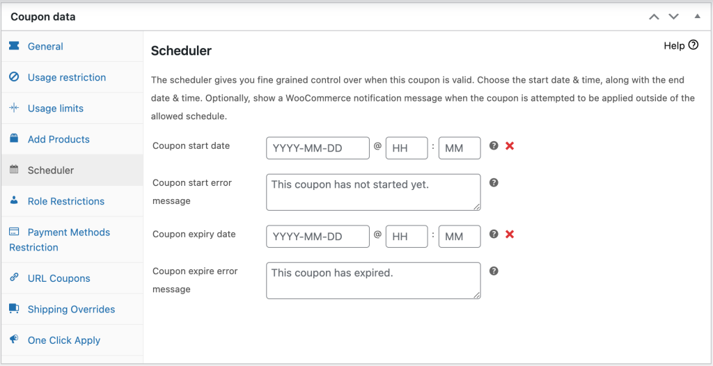 Coupon scheduler