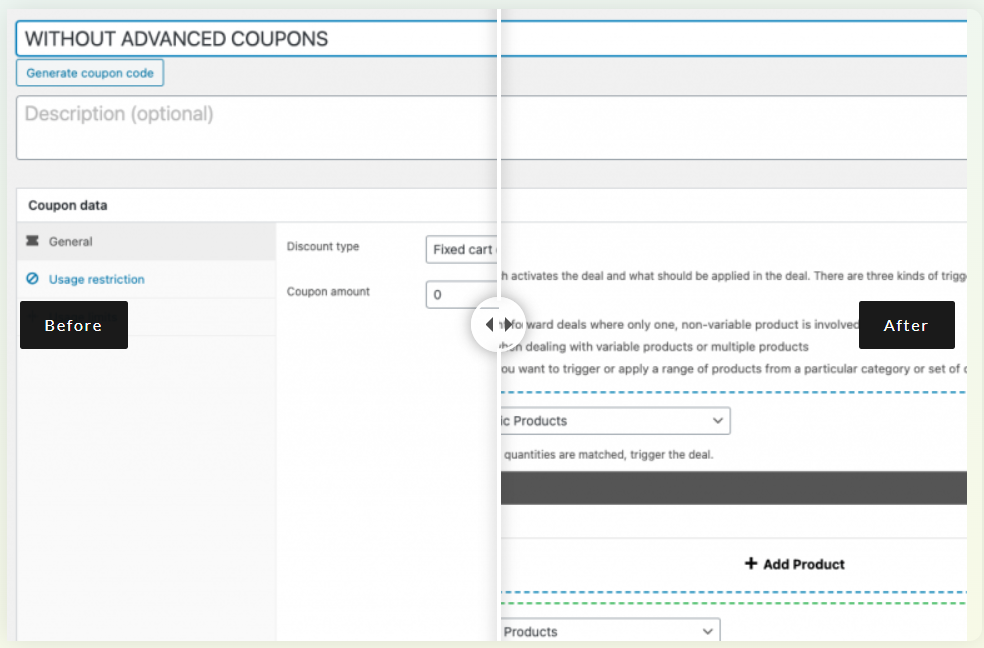 An example of a before and after image slider in WordPress.