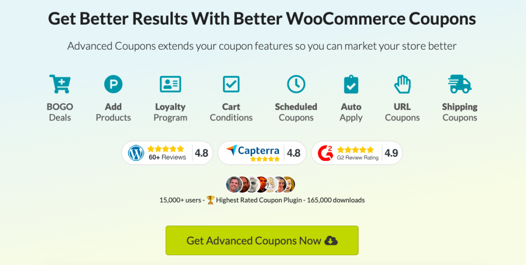 Advanced Coupons is the #1-rated coupon plugin in WooCommerce