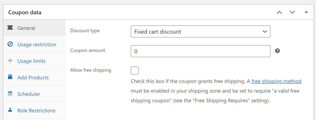 Configuring coupon details