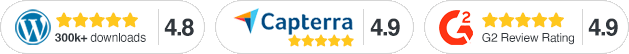 WordPress.org, Capterra, and G2 Reviews Badges