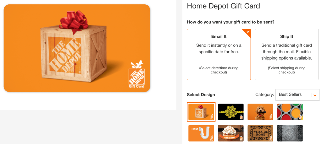 Home depot gift card