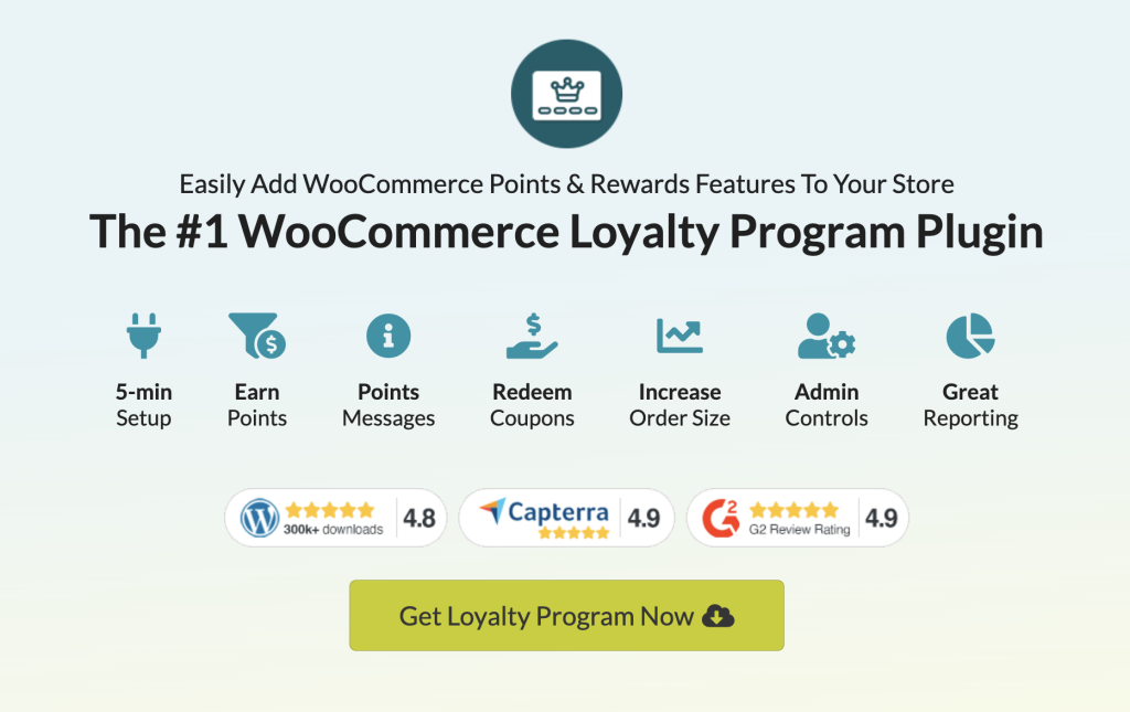 #1 WooCommerce loyalty program plugin in the market