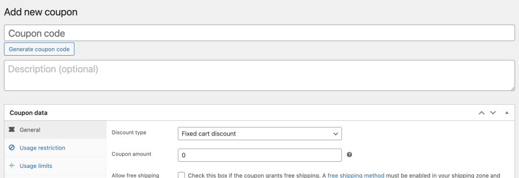 Basic WooCommerce coupon