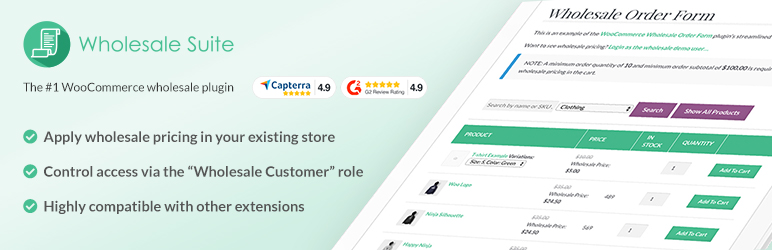 #1 rated WooCommerce plugin for wholesale