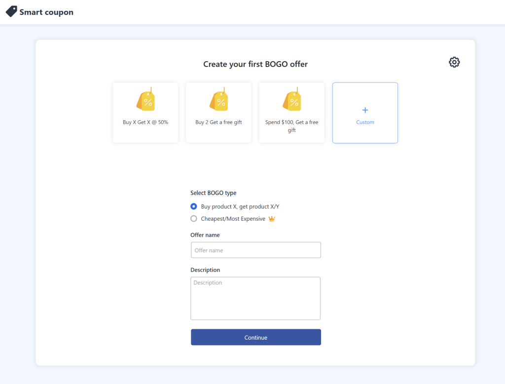 BOGO-webtoffee - Advanced Coupons Smart Coupons (WebToffee) interface showing BOGO discount setup in WooCommerce