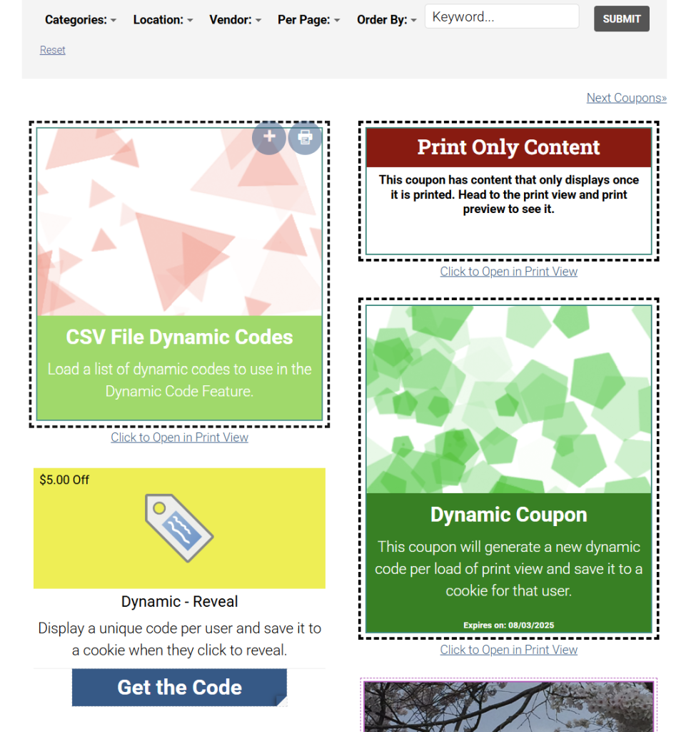 coupon-creator-samples - Advanced Coupons Visual example of affiliate-style coupon blocks using the Coupon Creator plugin
