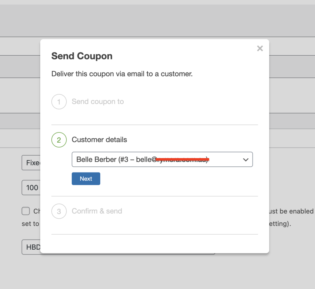 Then, specify the customer details 
