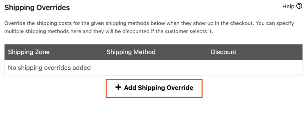 Add shipping override