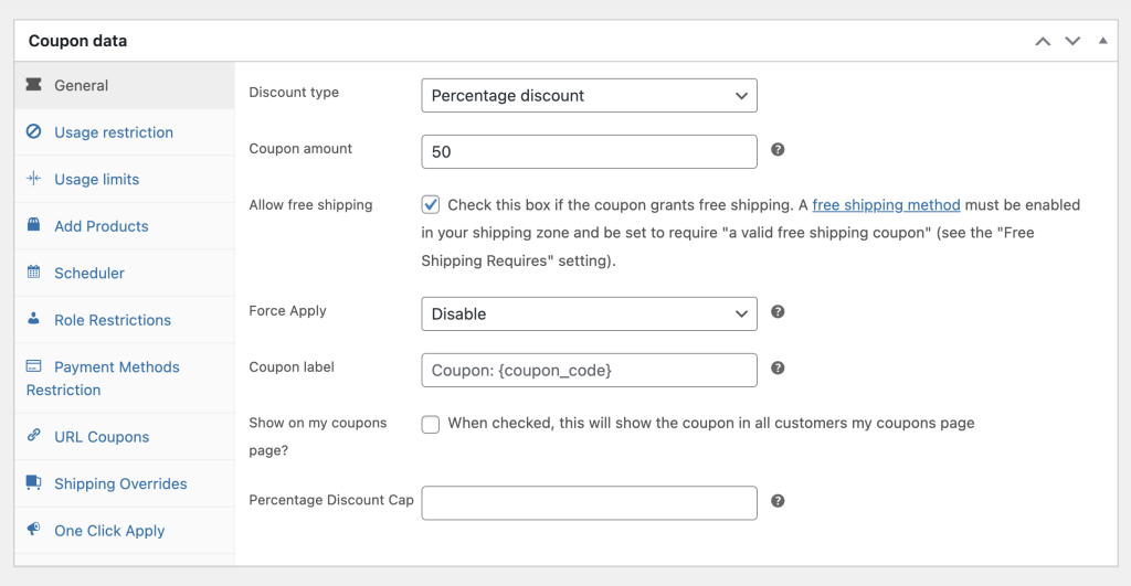 Set up Coupon Data