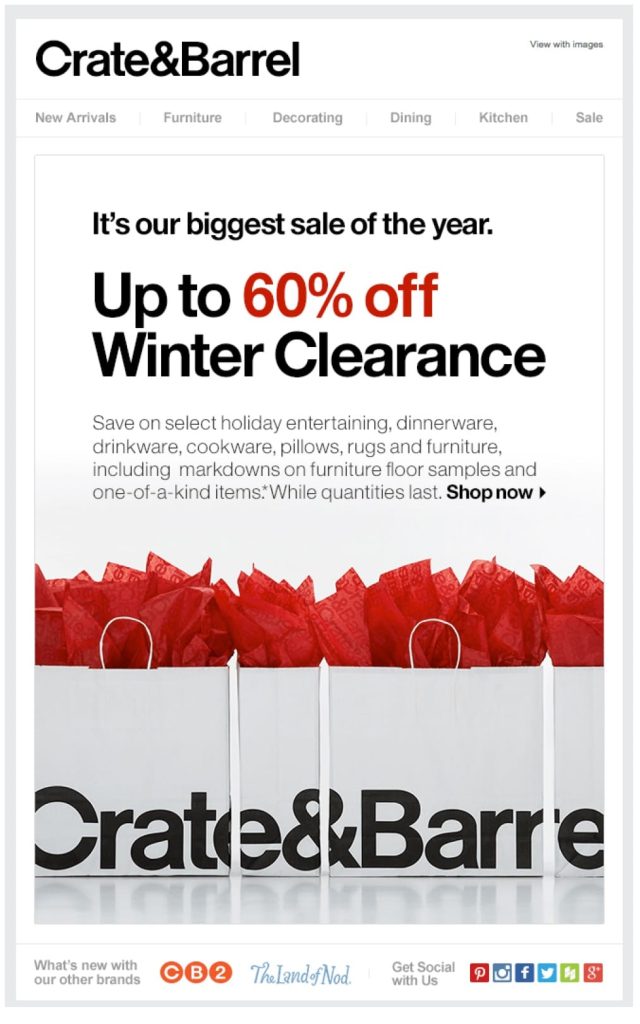 Winter clearance sale example 