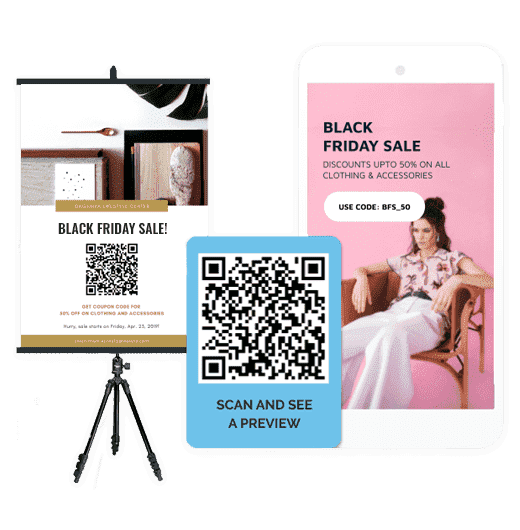 Example of a QR code discount for Black Friday 