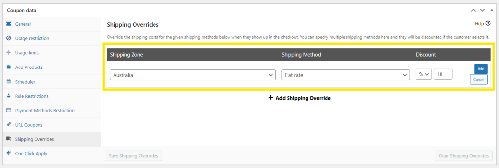 Shipping Override feature in Advanced Coupons. 