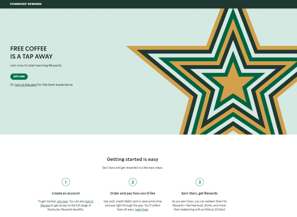 The Starbucks loyalty rewards program