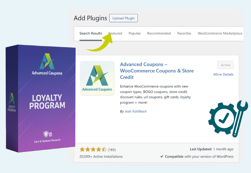 - Advanced Coupons Installing WooCommerce loyalty program plugin
