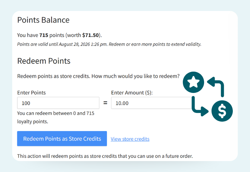- Advanced Coupons Redeeming points for store credit in WooCommerce loyalty plugin
