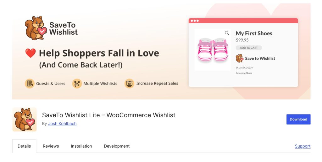 SaveTo Wishlist for WooCommerce