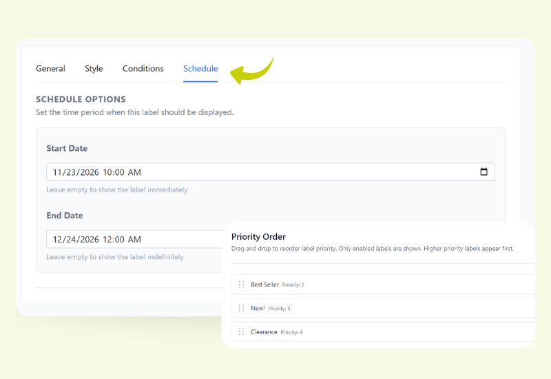 Advanced Promo Kit Schedul tab