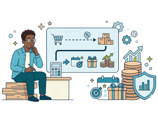 Store owner planning promotions, seasonal offers, and growth using discount calculators