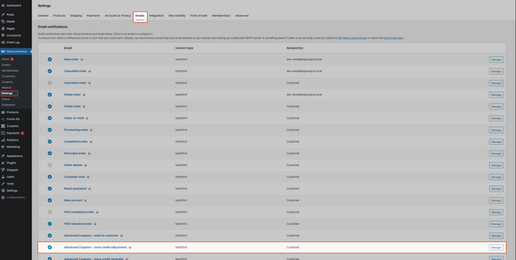 Advanced Coupons - store credit adjustment