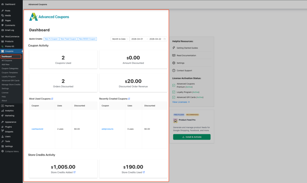Dashboard menu item in the WordPress admin sidebar
