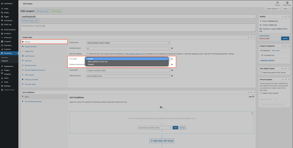 Force Apply dropdown