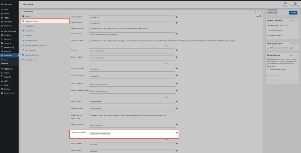 How to Add Customers to the Disallowed List