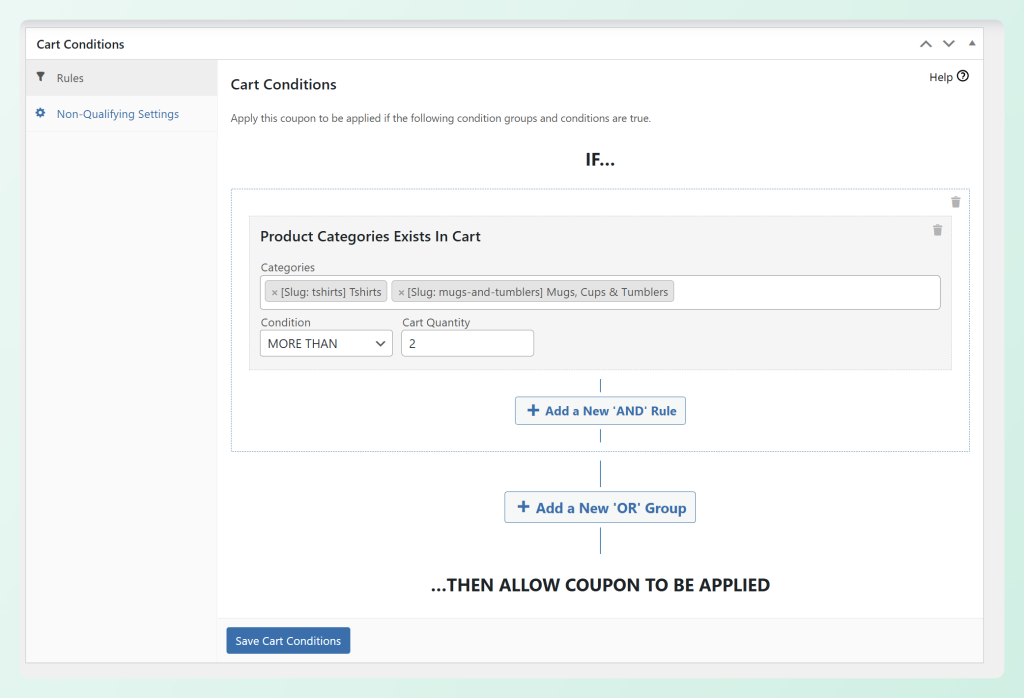 Advanced Coupons product category cart condition