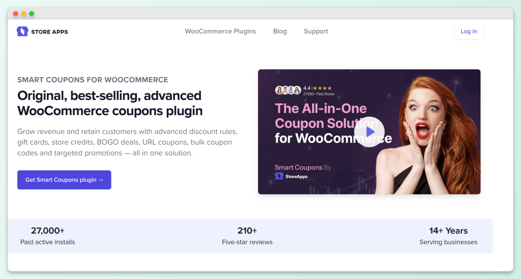 storeappssmartcoupons - Advanced Coupons StoreApps Smart Coupons product page for WooCommerce coupons