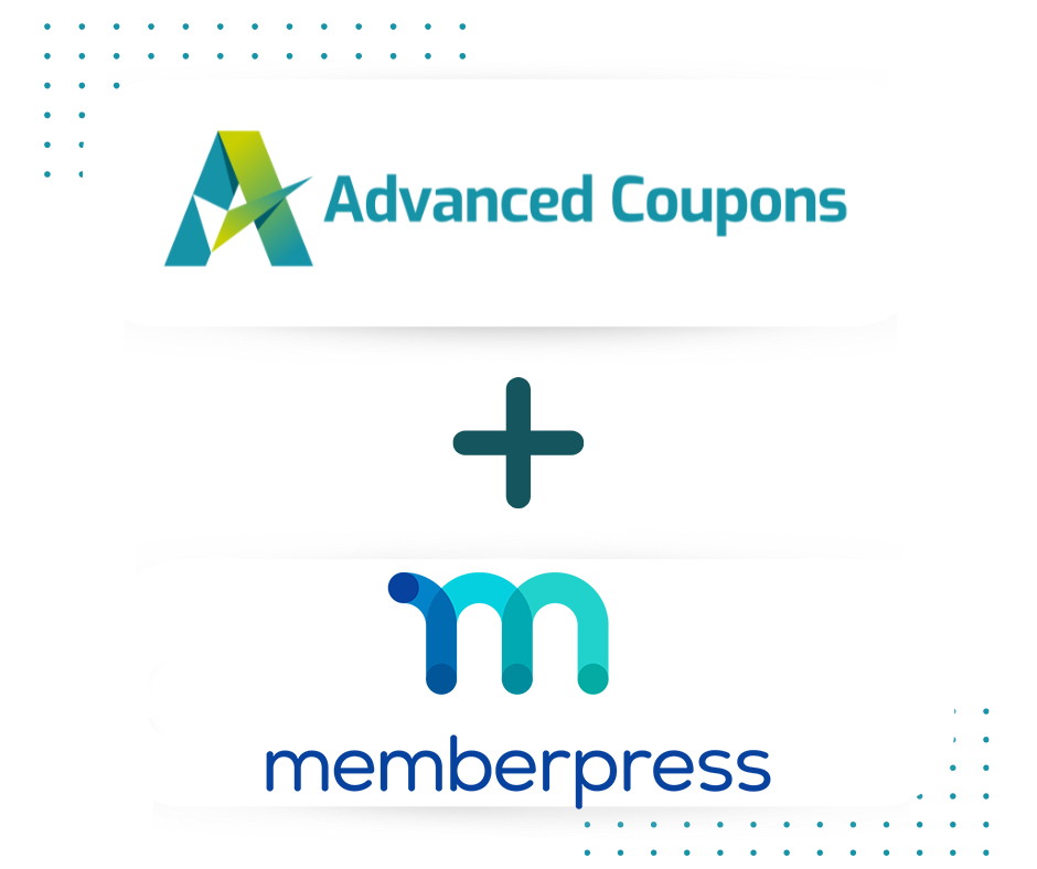 Advanced Coupons and MemberPress logos with a plus sign, indicating a partnership or integration.