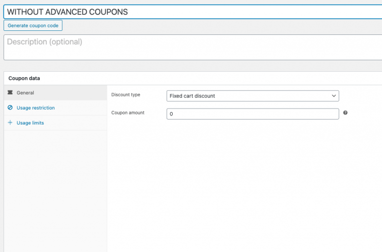 Without Advanced Coupons Without Advanced Coupons